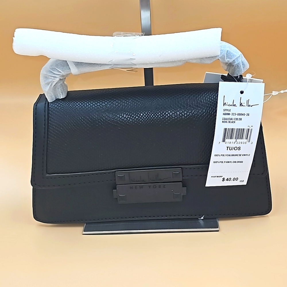 NWT NICOLE MILLER SUPER CUTE SMALL BLACK HANDBAG CROSSBODY